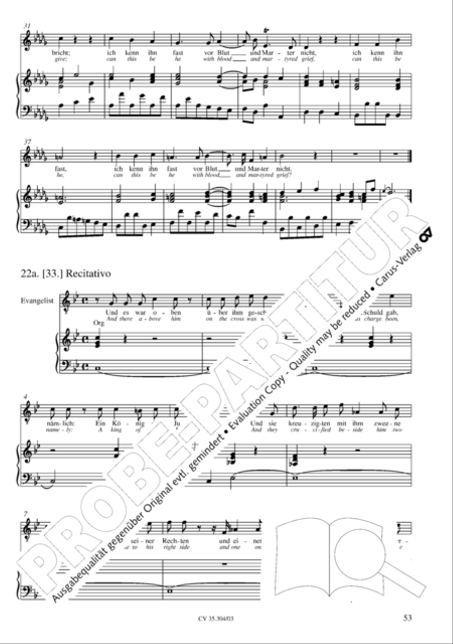 St. Mark Passion (Markus-Passion) 4-Part scores gallery preview page 54