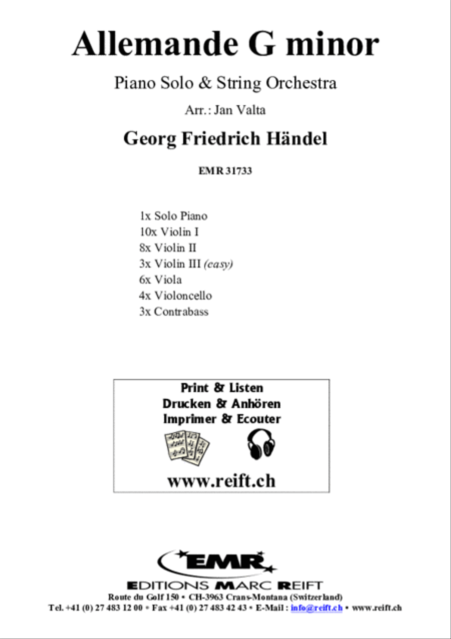 Allemande G minor Allemande G minor String Orchestra scores gallery preview page 2