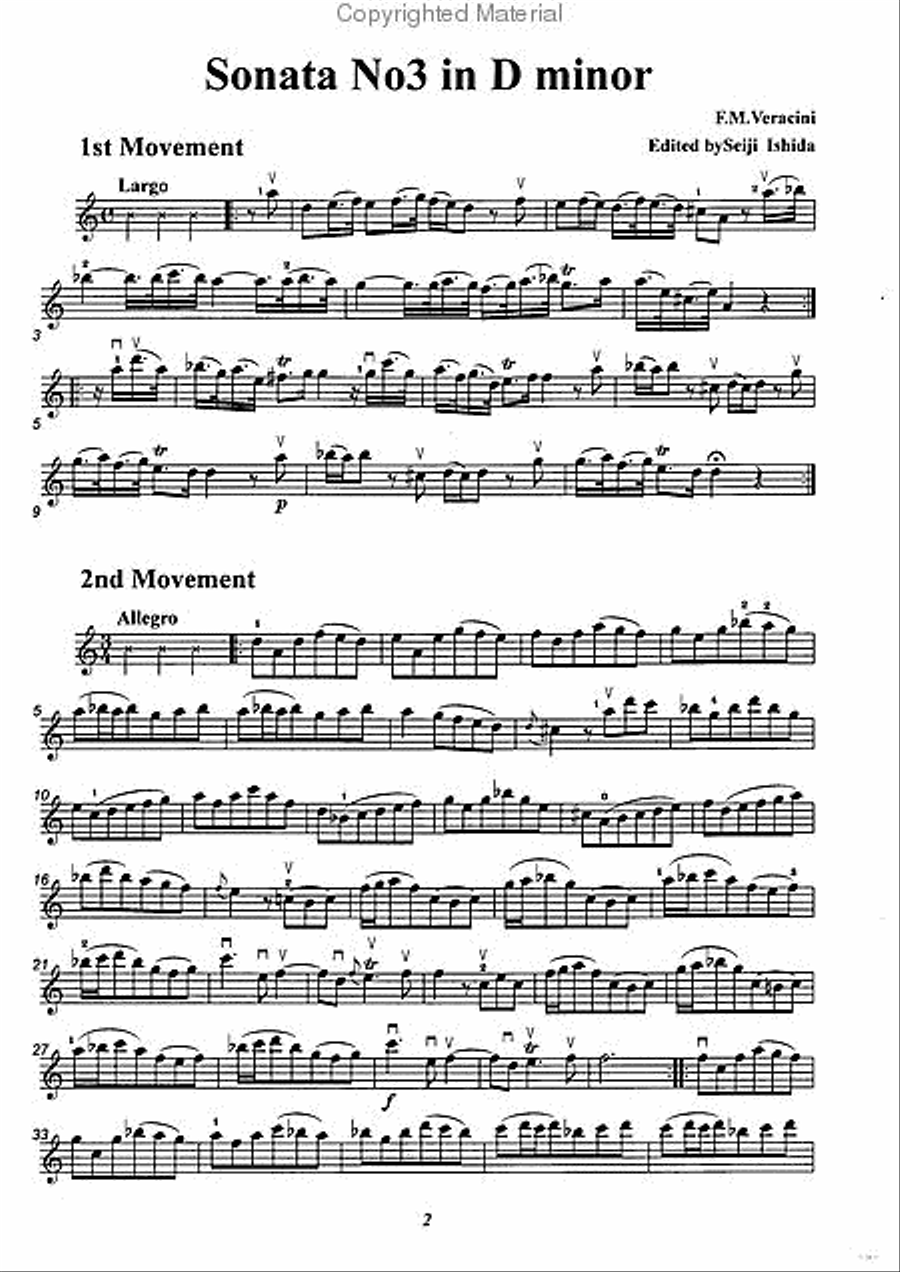 Sonata No. 3 in D minor Violin scores gallery preview page 2