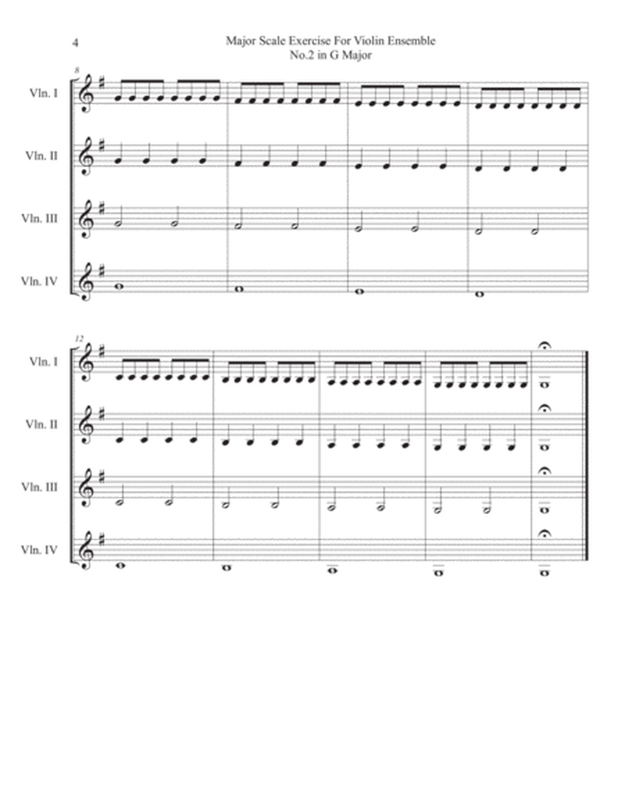 Major Scale Exercise For Violin Quartet-12 Major Scales