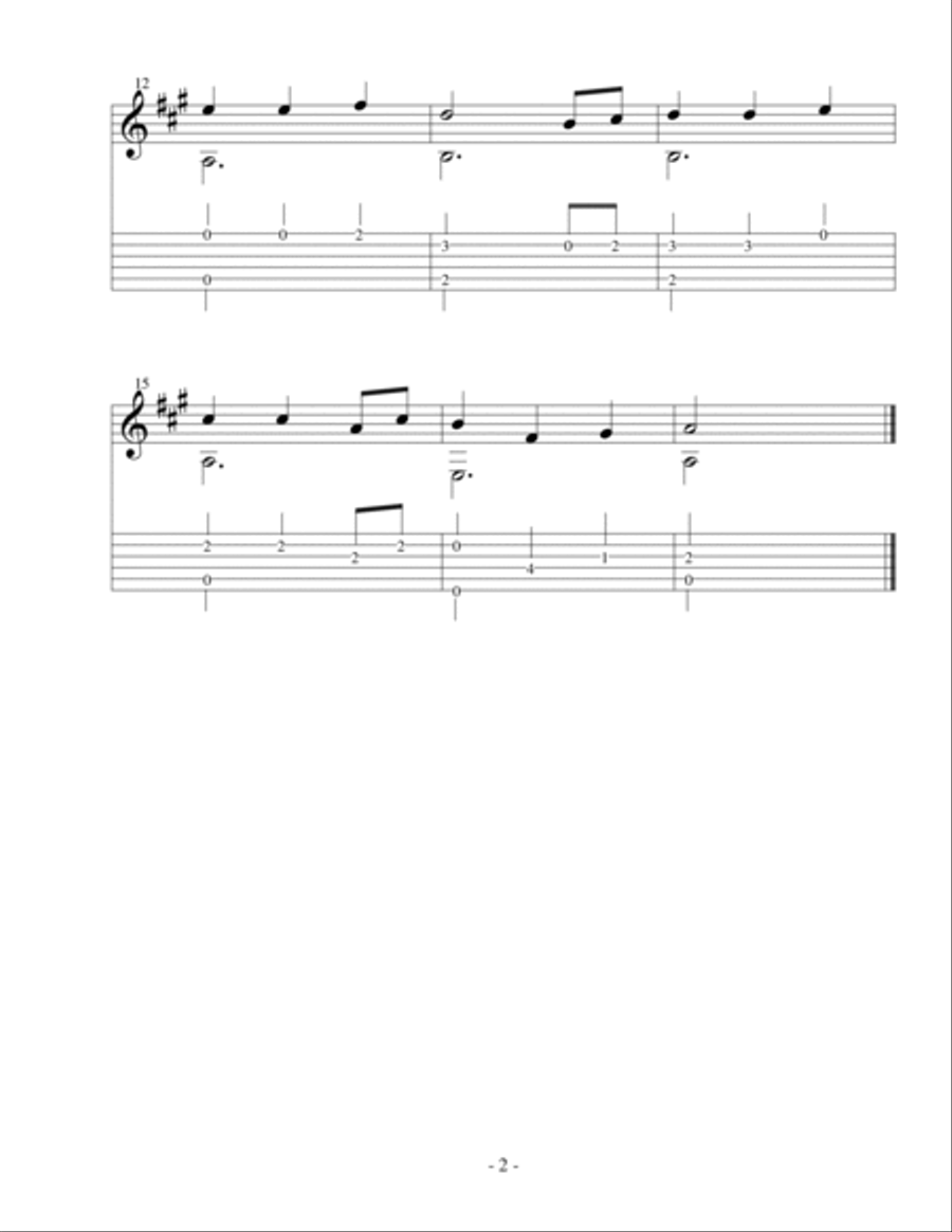 Easy Finger-Style Christmas (TAB) Guitar Tablature scores gallery preview page 4