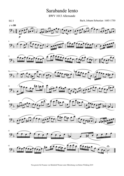 Trombone Solo Posaune Pieces Komponist born 1685-1690 - 10 Pieces Trombone Solo Posaune Soli Stüc