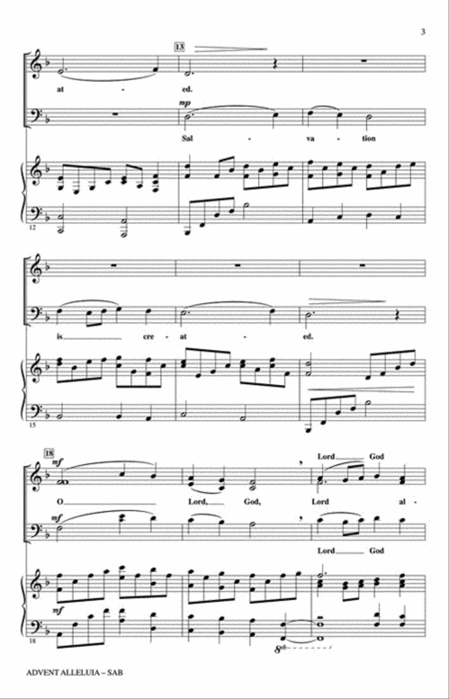 Advent Alleluia 3-Part scores gallery preview page 3