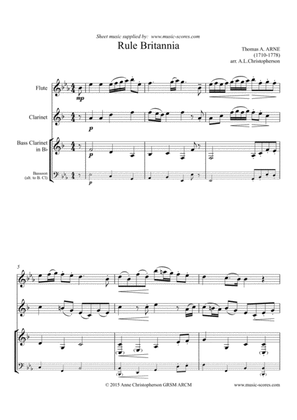 Rule Britannia - Flute, Clarinet and Bassoon or Bass Clarinet