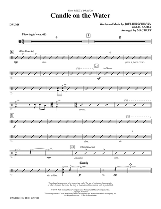 Candle on the Water (from Pete's Dragon) (arr. Mac Huff) - Drums