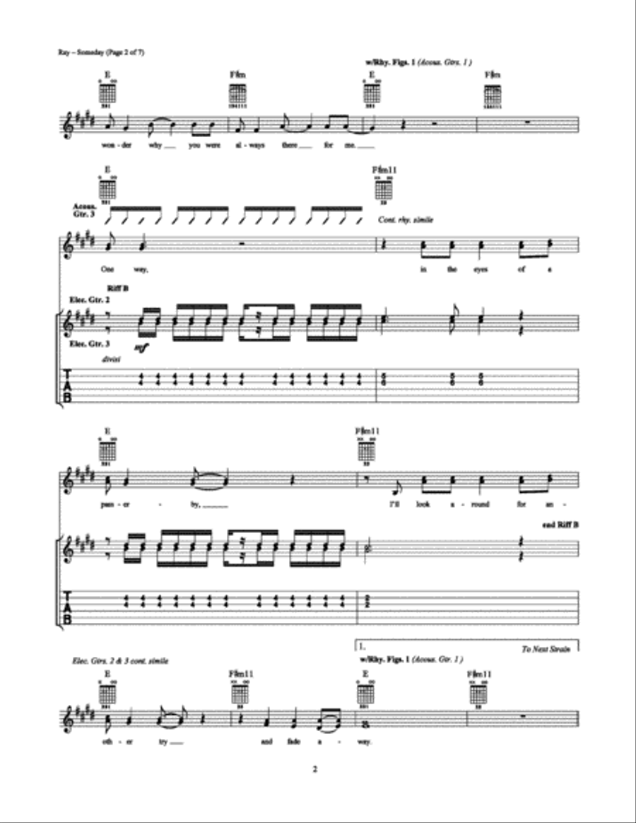 Someday Electric Guitar scores gallery preview page 2