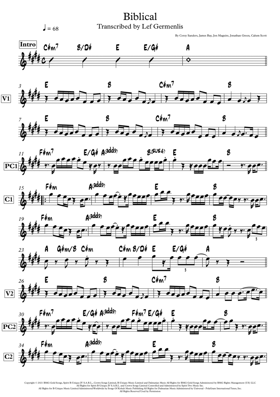 Biblical Biblical Piano scores gallery preview page 1