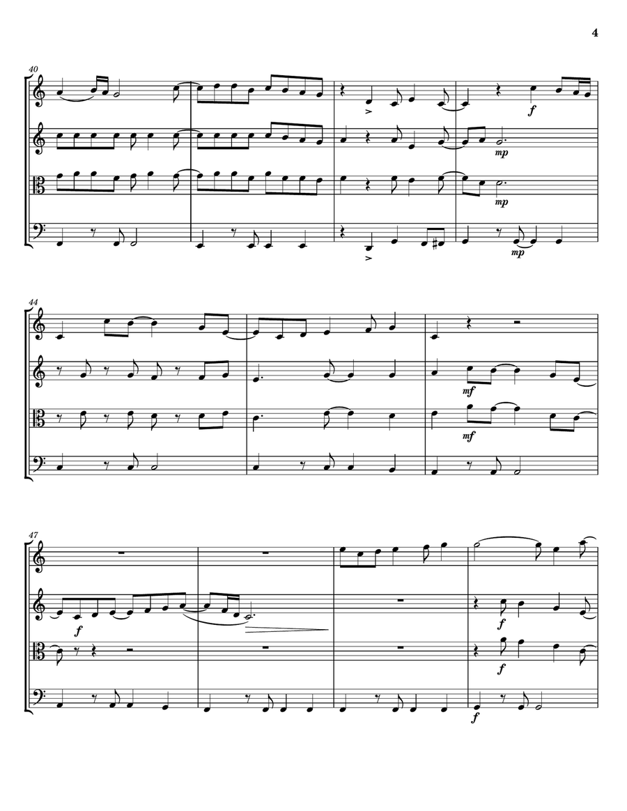 I Won't Say (i'm In Love) String Quartet scores gallery preview page 4