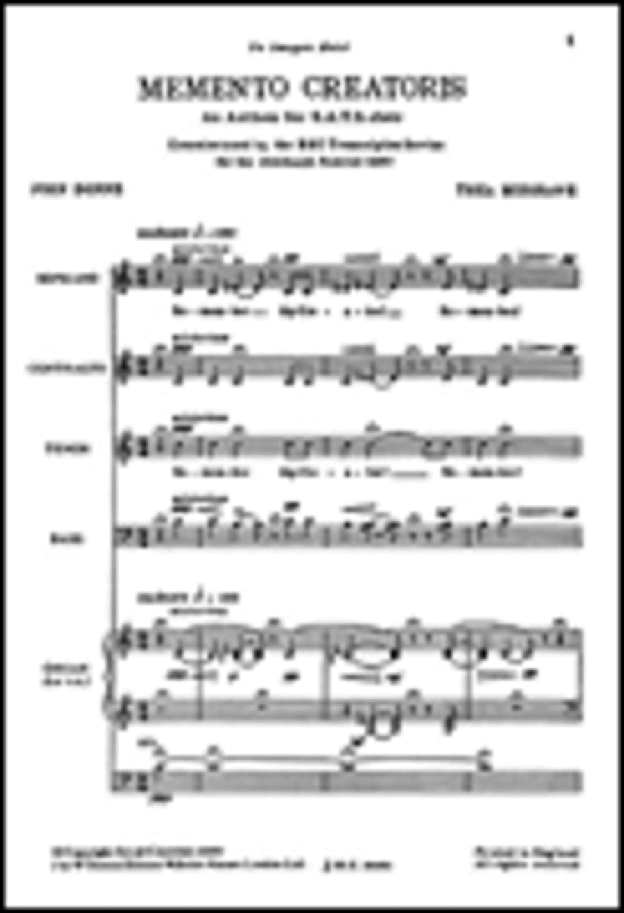 Memento Creatoris 4-Part scores gallery preview page 1