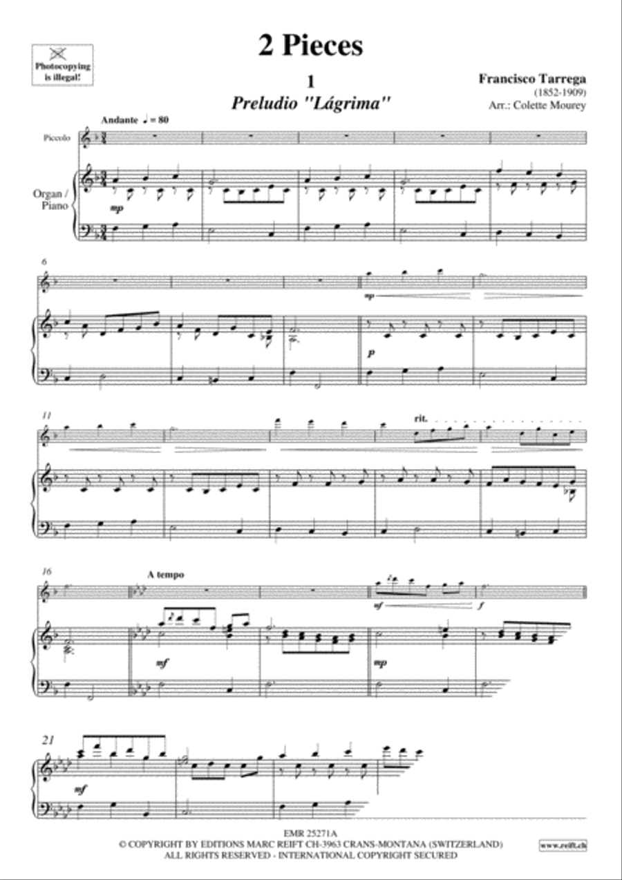 2 Pieces Piccolo scores gallery preview page 3