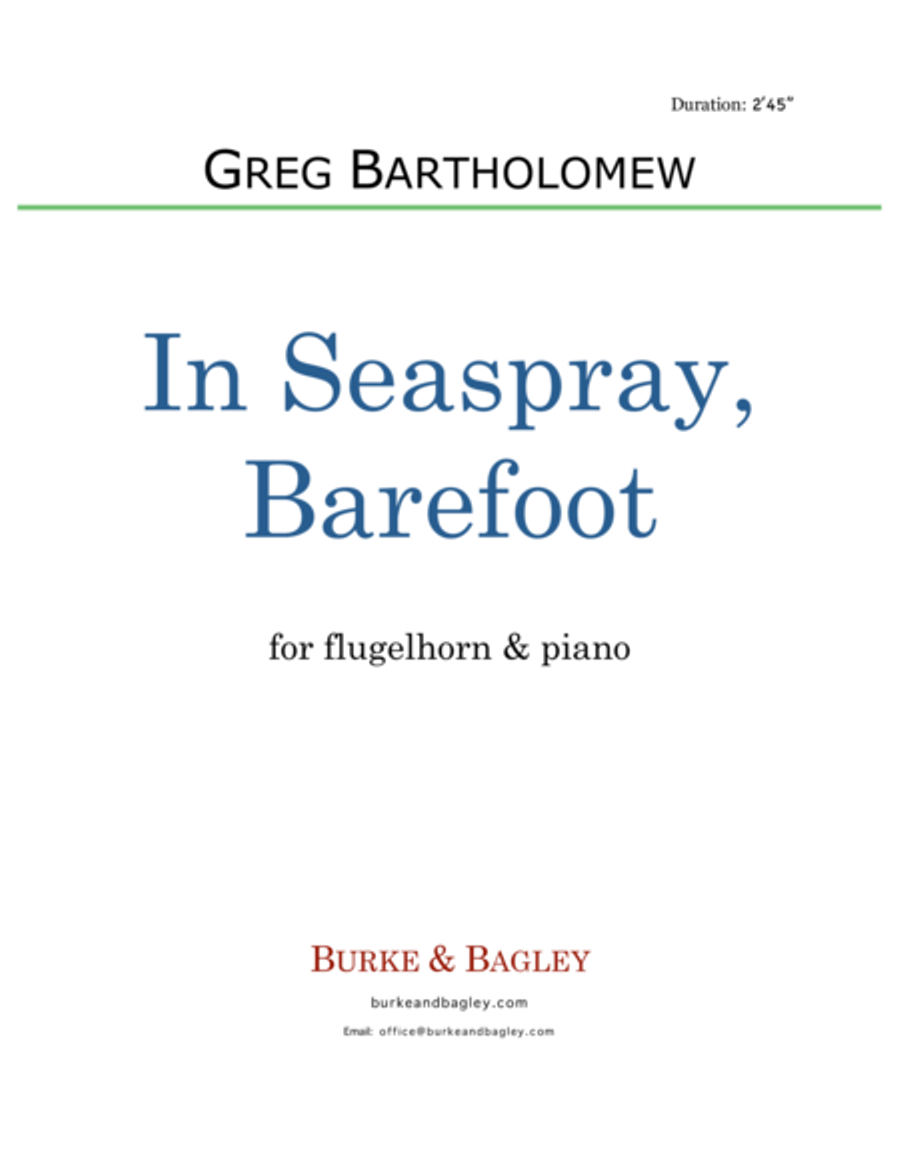 In Seaspray, Barefoot (flugelhorn & piano) Flugelhorn scores gallery preview page 1