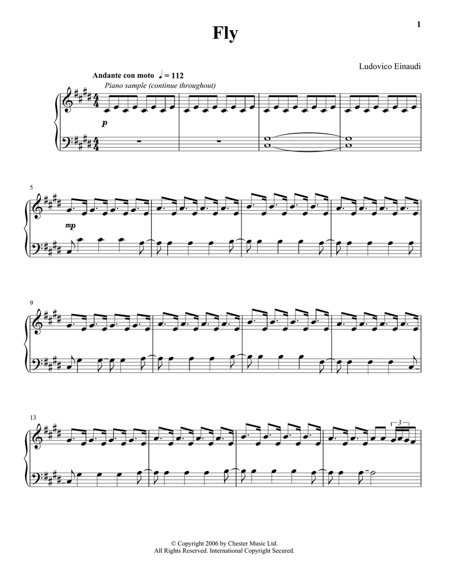 Fly Piano Solo scores gallery preview page 1