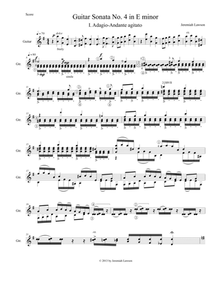 Book cover for Guitar Sonata No. 4 in E minor
