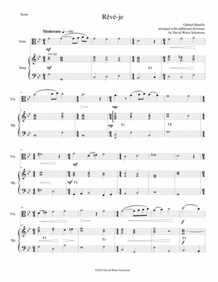 Rêvé-je (Am I dreaming) for viola and harp