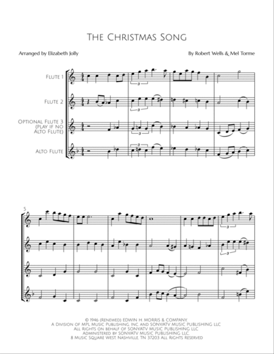 The Christmas Song (chestnuts Roasting On An Open Fire) Woodwind Trio scores gallery preview page 2