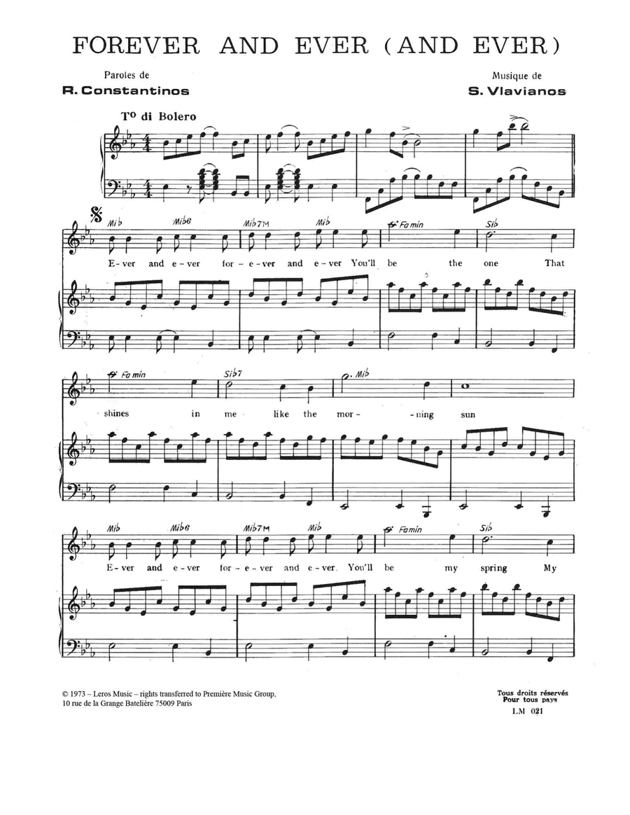 Forever And Ever (And Ever) Piano, Vocal scores gallery preview page 1