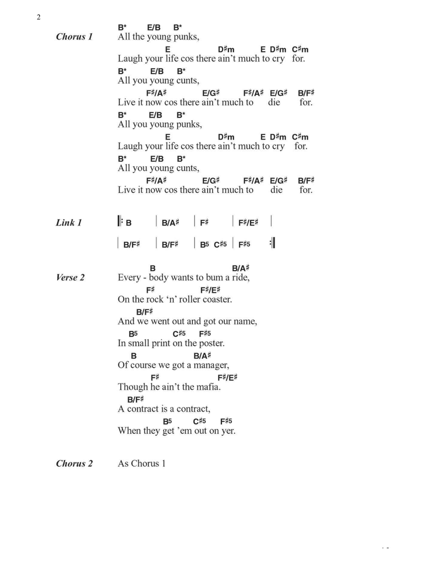 All The Young Punks (New Boots And Contracts) Electric Guitar scores gallery preview page 2
