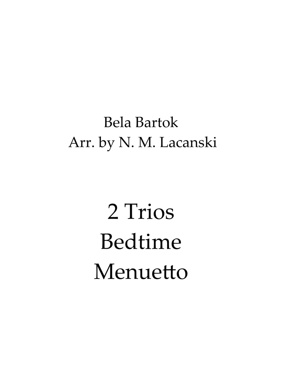 2 Trios Bedtime Menuetto String Trio scores gallery preview page 1
