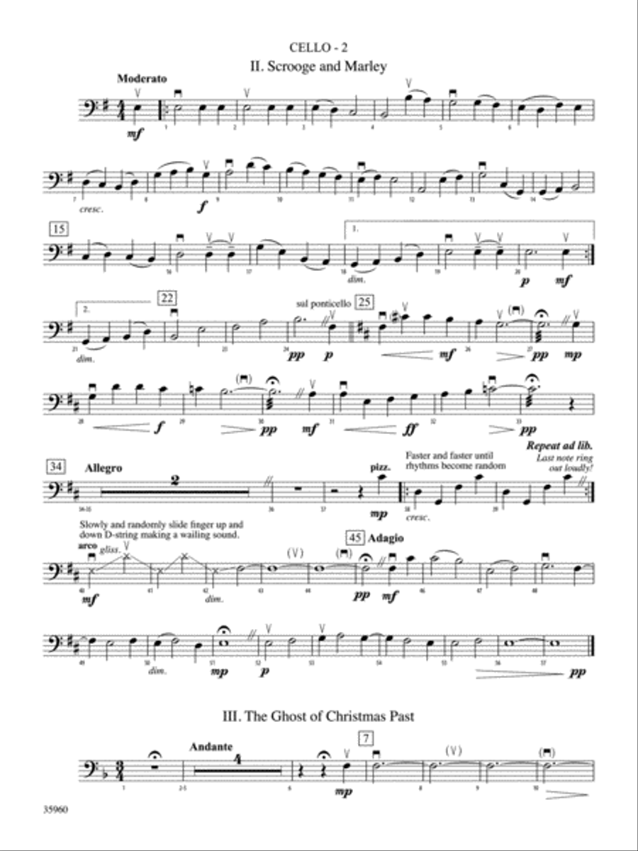 A Dickens Christmas Carol Suite: Cello String Orchestra scores gallery preview page 2