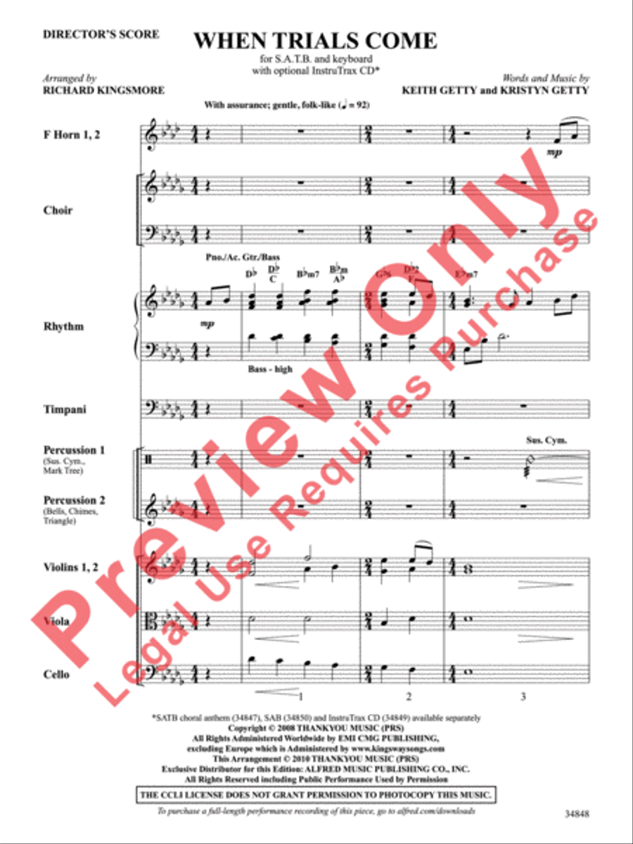 When Trials Come Choir scores gallery preview page 2