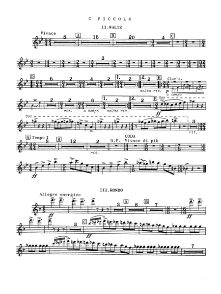 Third Suite (I. March, II. Waltz, III. Rondo): Piccolo