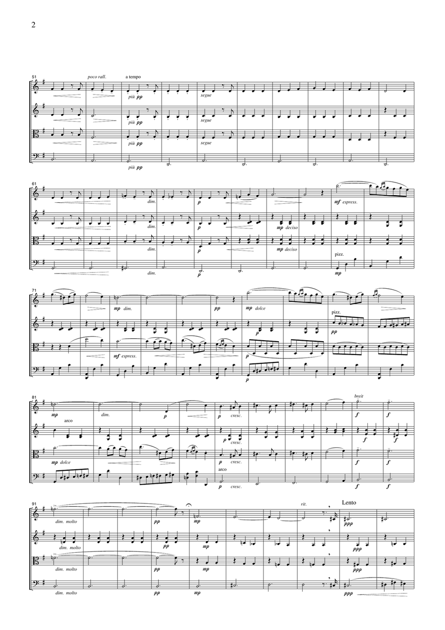 Sibelius Valse Triste, for string quartet, CS602 String Quartet scores gallery preview page 2