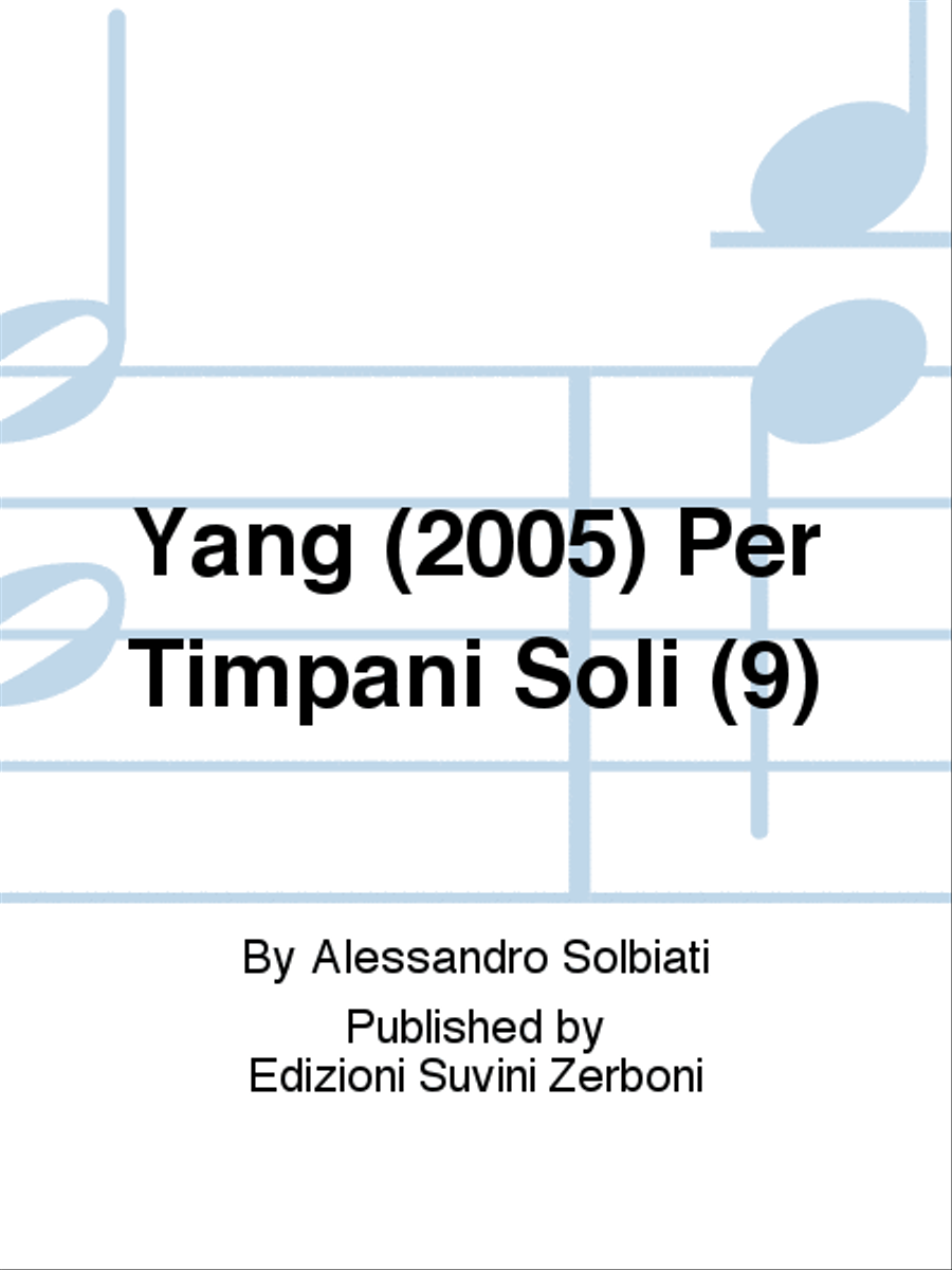 Yang (2005) Per Timpani Soli (9) Percussion scores gallery preview page 1