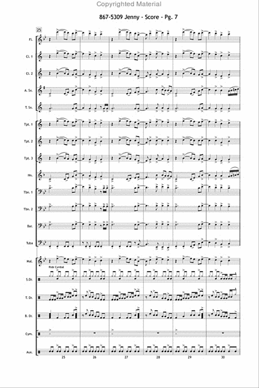 867-5309 Jenny Marching Band scores gallery preview page 8