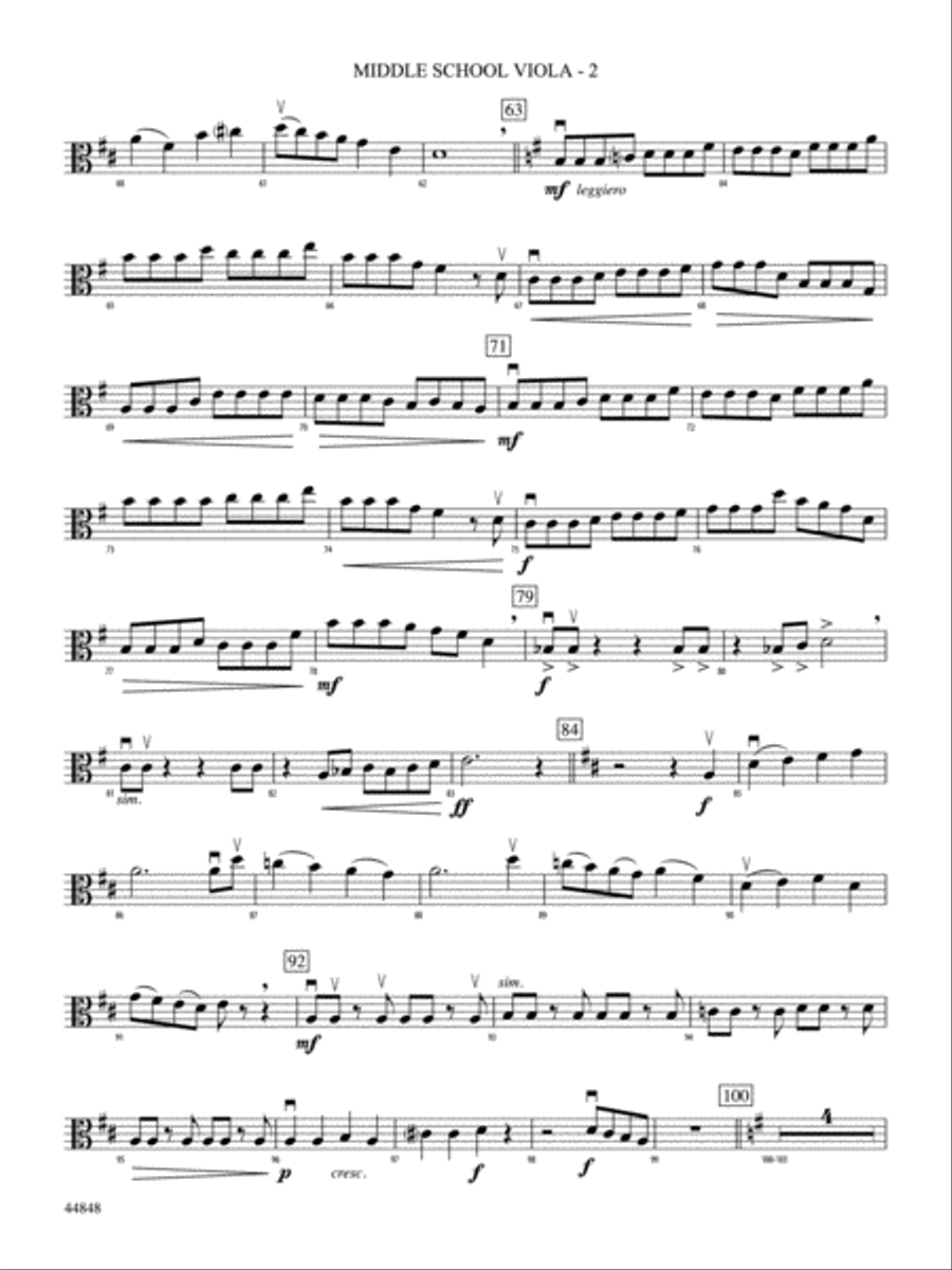 A Festival Rondo: Middle School Viola String Orchestra scores gallery preview page 2