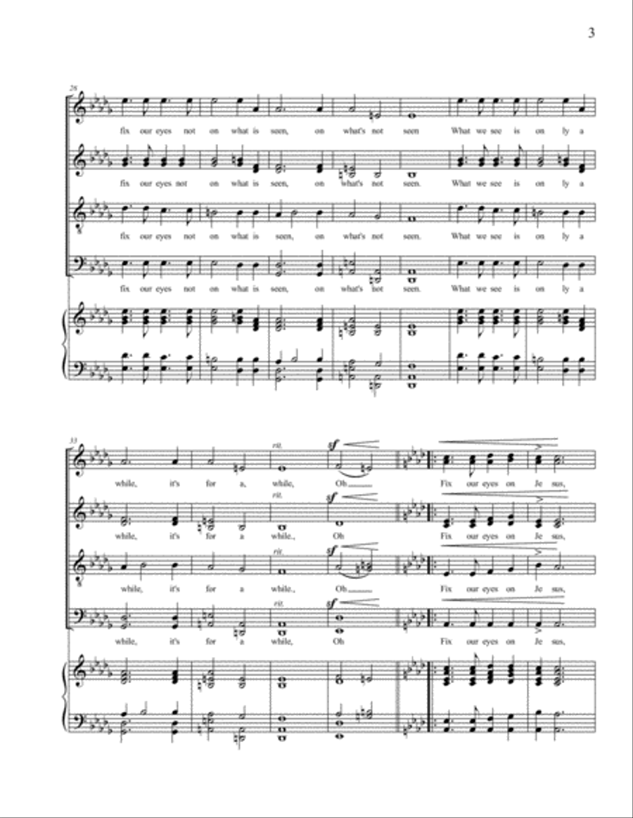 Fix Our Eyes On Jesus 4-Part scores gallery preview page 3