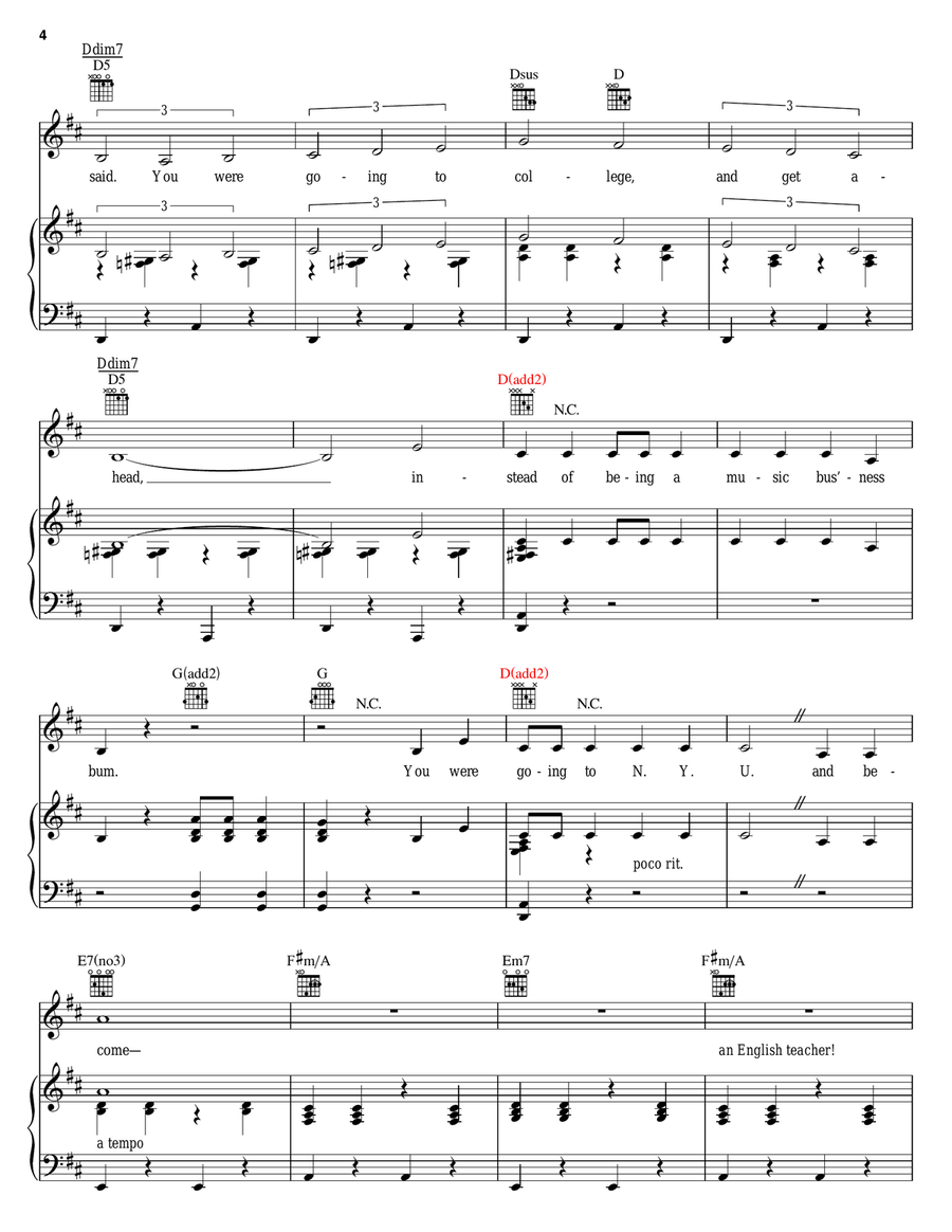 An English Teacher An English Teacher Piano, Vocal, Guitar scores gallery preview page 4