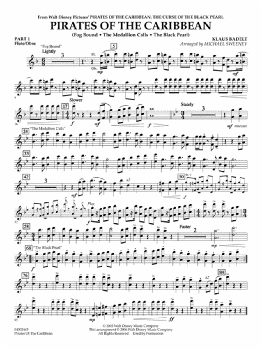 Pirates of the Caribbean Concert Band scores gallery preview page 4