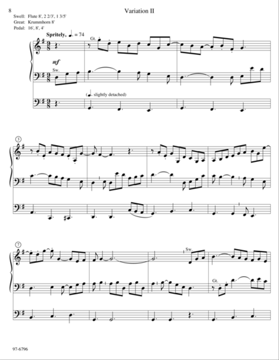 Variations on O Waly, Waly Organ scores gallery preview page 4
