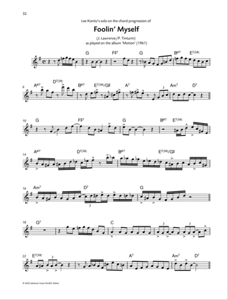 Lee Konitz Solo Transcriptions for Alto Saxophone Alto Saxophone scores gallery preview page 5