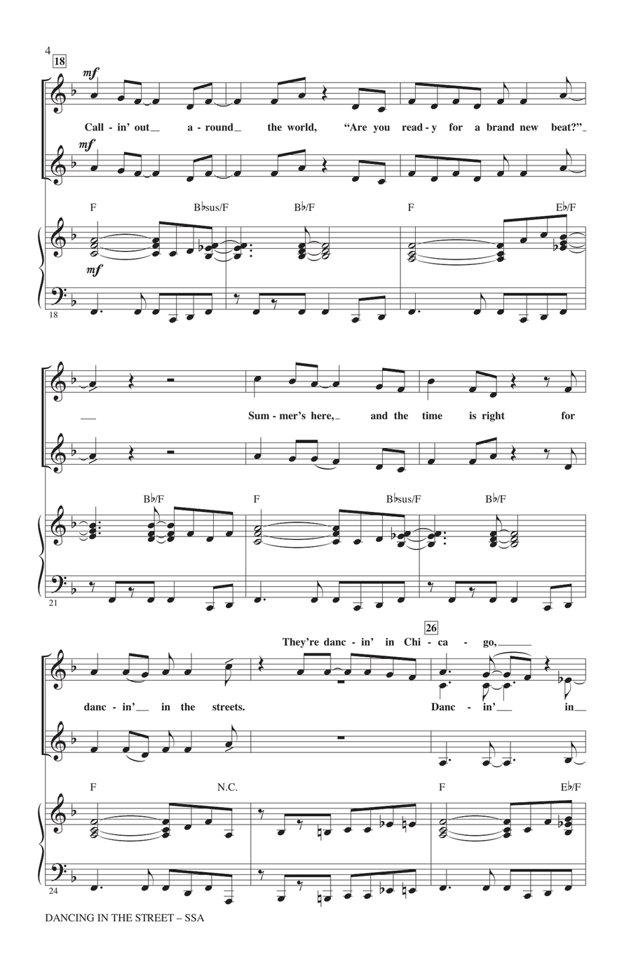 Dancing In The Street SSA scores gallery preview page 3