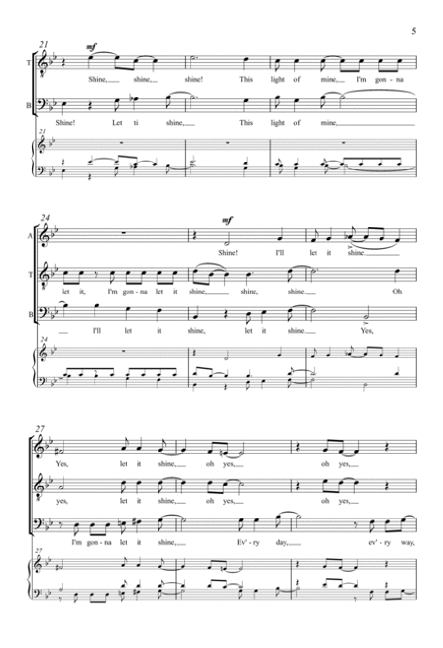 This Little Light Of Mine 4-Part scores gallery preview page 4