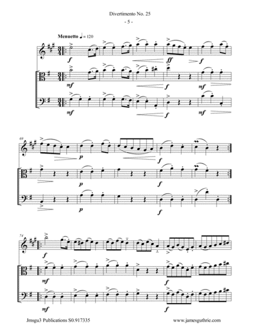 Haydn: Divertimento No. 25 Trio for Clarinet, Viola & Cello image number null