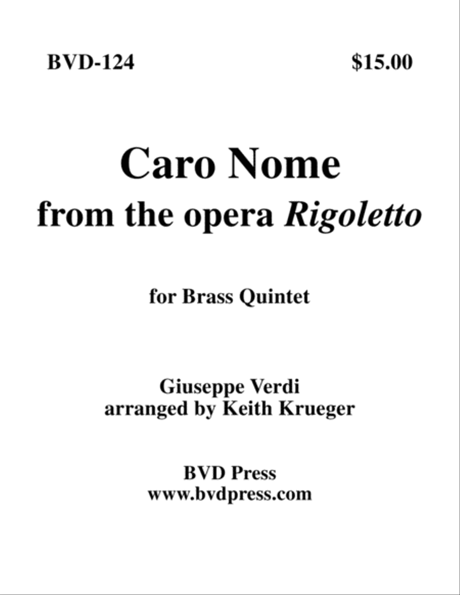 Caro Nome Brass Quintet scores gallery preview page 1