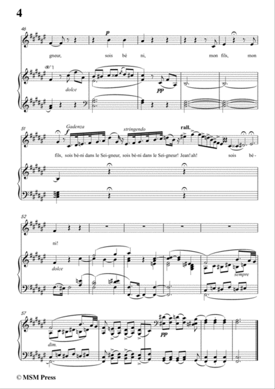 Meyerbeer-Ah,Mon fils from 'Le Prophète',in f sharp minor,for Voice and Piano Voice Solo scores gallery preview page 6