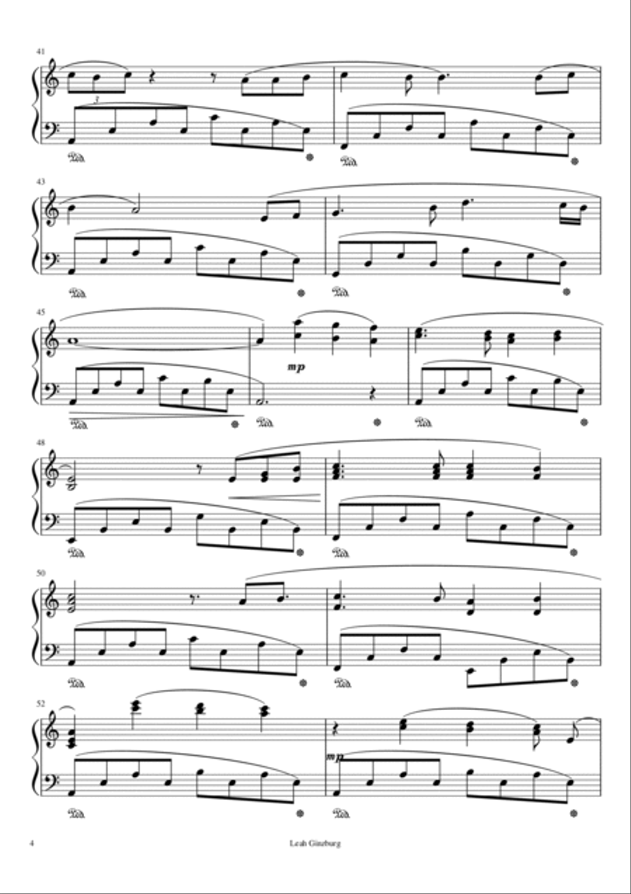 Shir Lamaalot Esa Einai (Psalm 121) Piano Solo scores gallery preview page 4