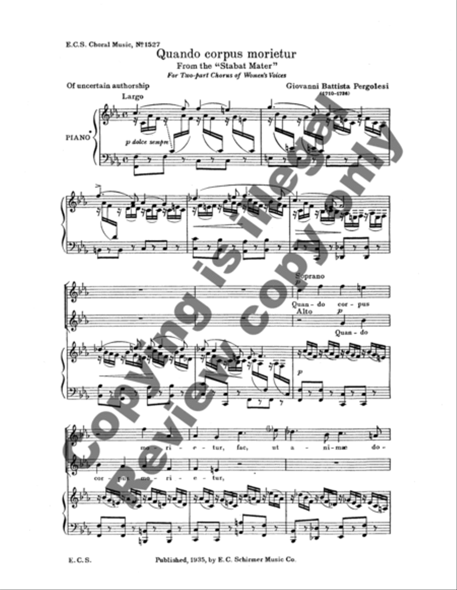 Stabat Mater: Quando corpus morietur SA scores gallery preview page 5