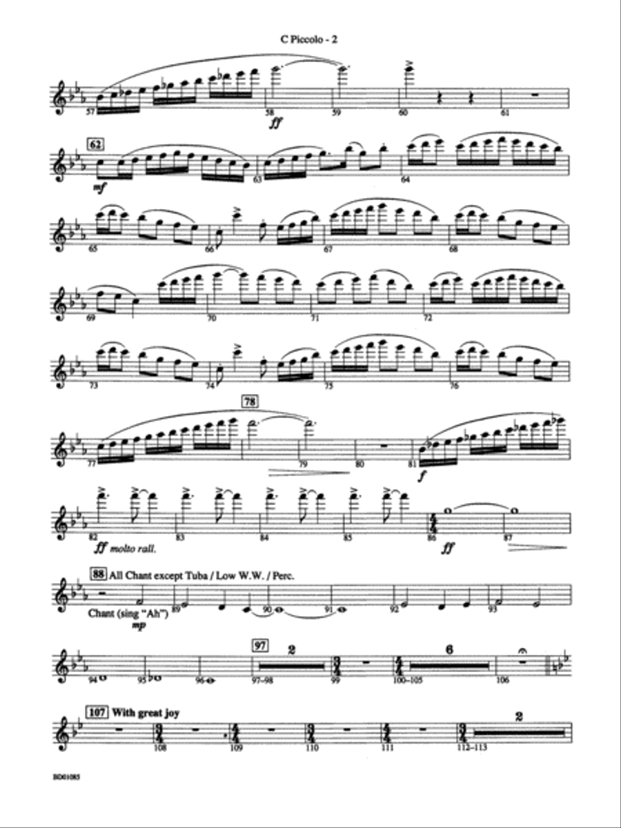 The Ascension (from The Divine Comedy): Piccolo Concert Band scores gallery preview page 2