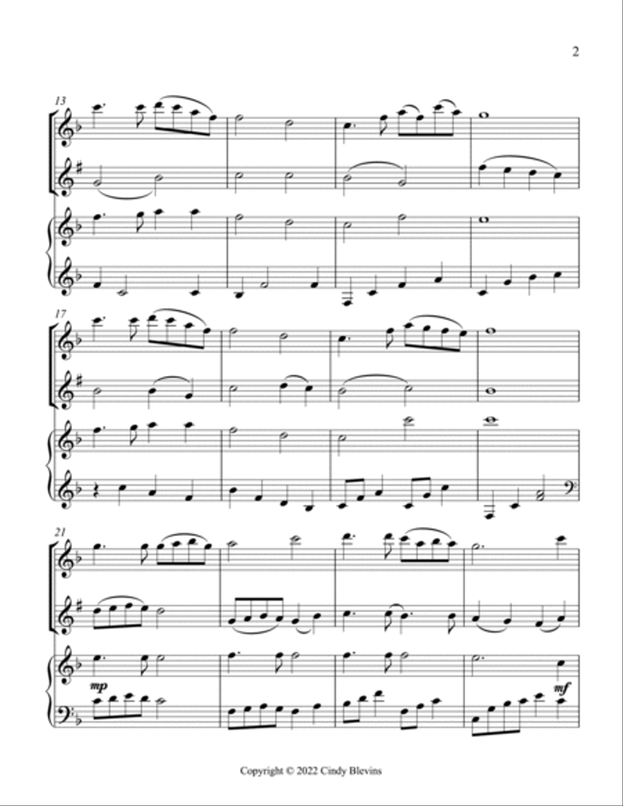 What A Friend We Have In Jesus, Piano, Flute and Clarinet Woodwind Duet scores gallery preview page 3
