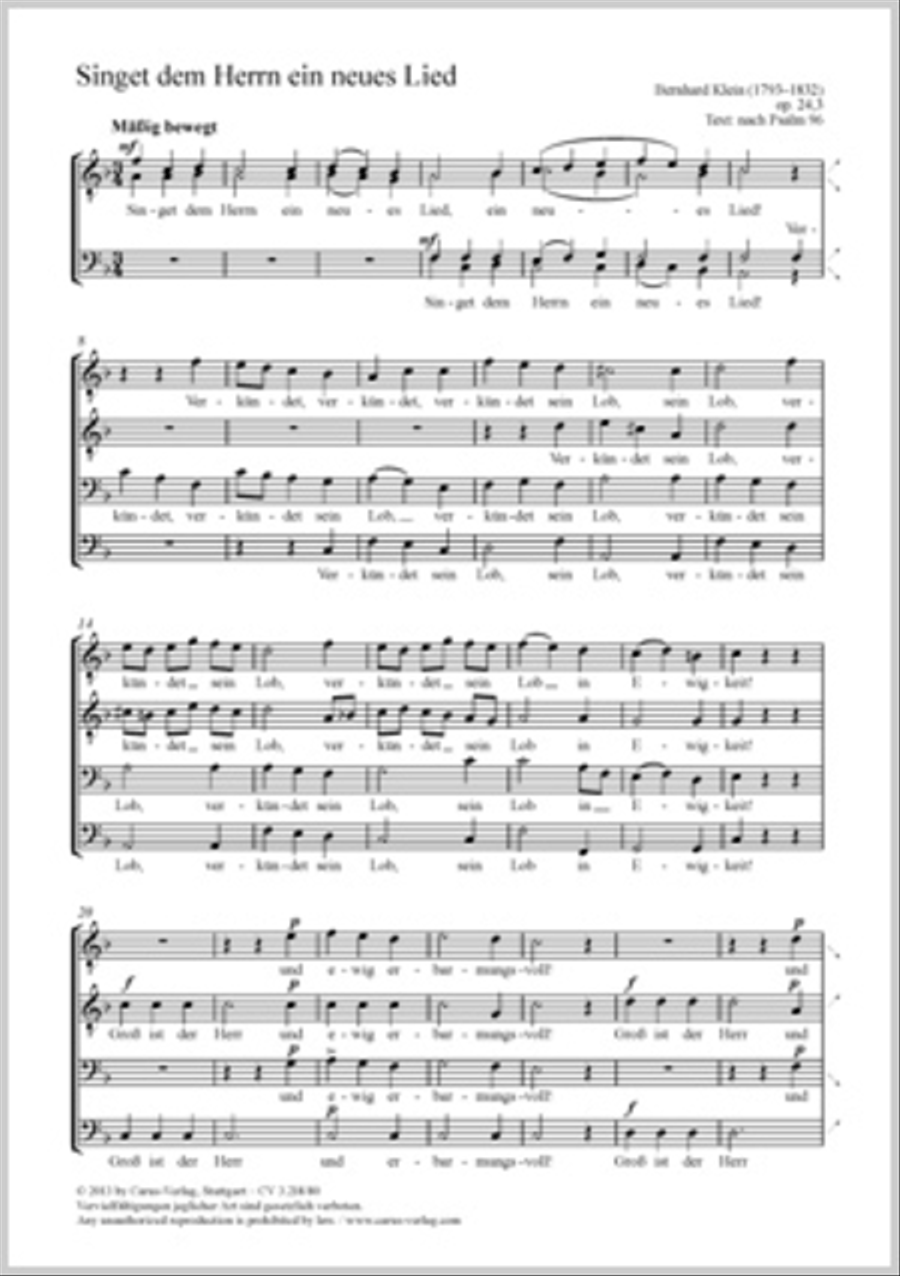 Sing to the Lord a new song (Singet dem Herrn ein neues Lied)