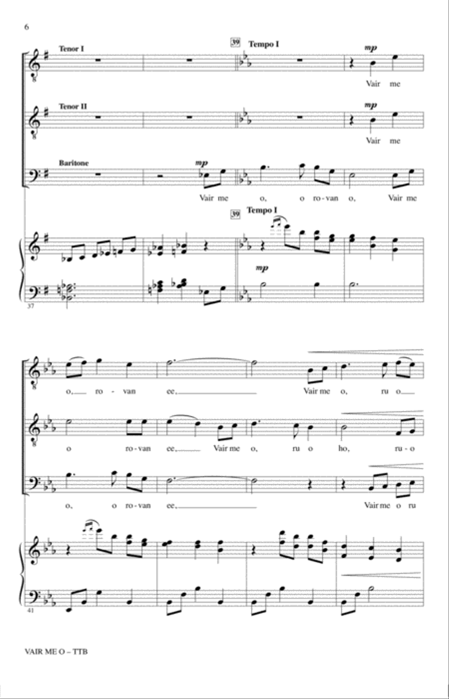Vair Me O (Eriskay Love Lilt) TTBB scores gallery preview page 4