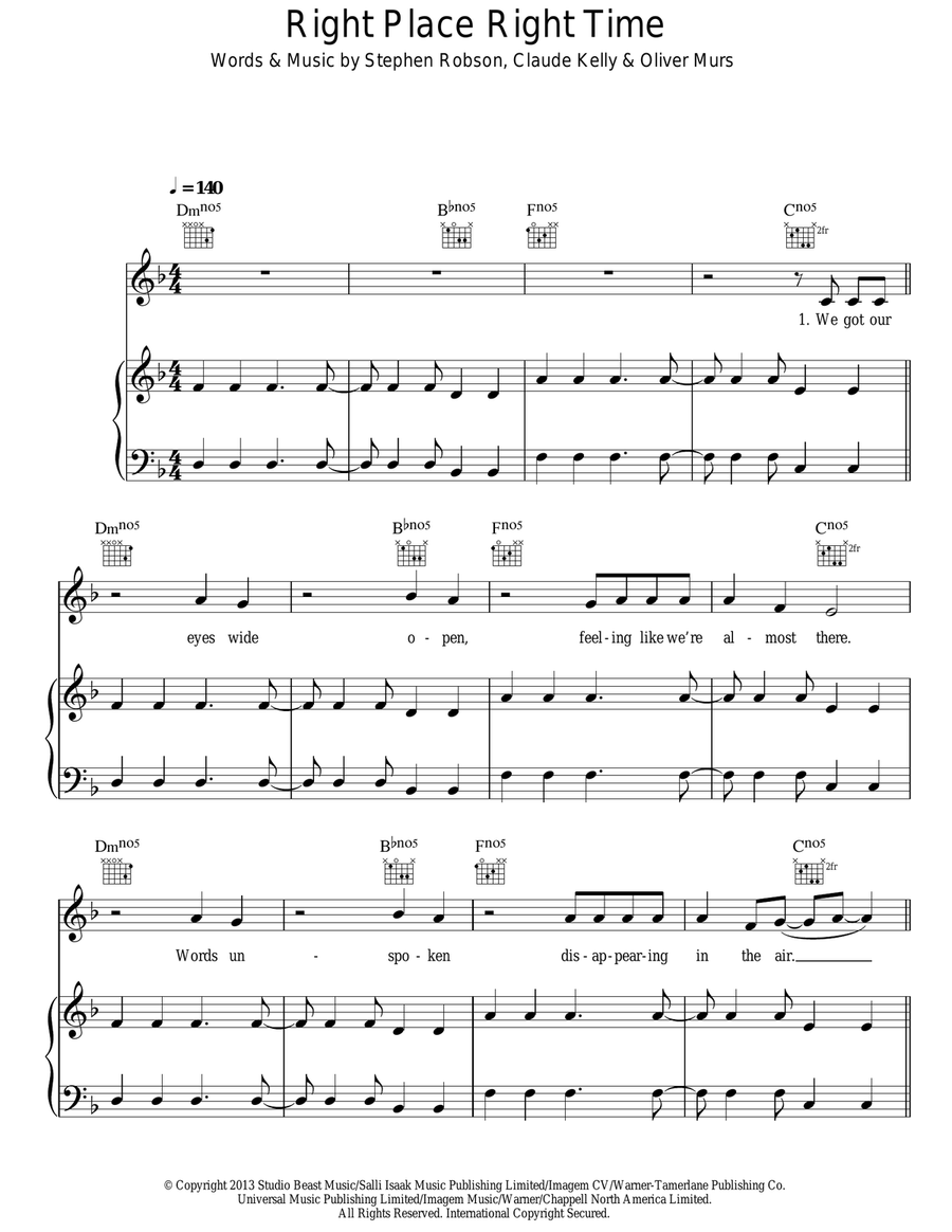 Right Place Right Time Right Place Right Time Acoustic Guitar scores gallery preview page 1