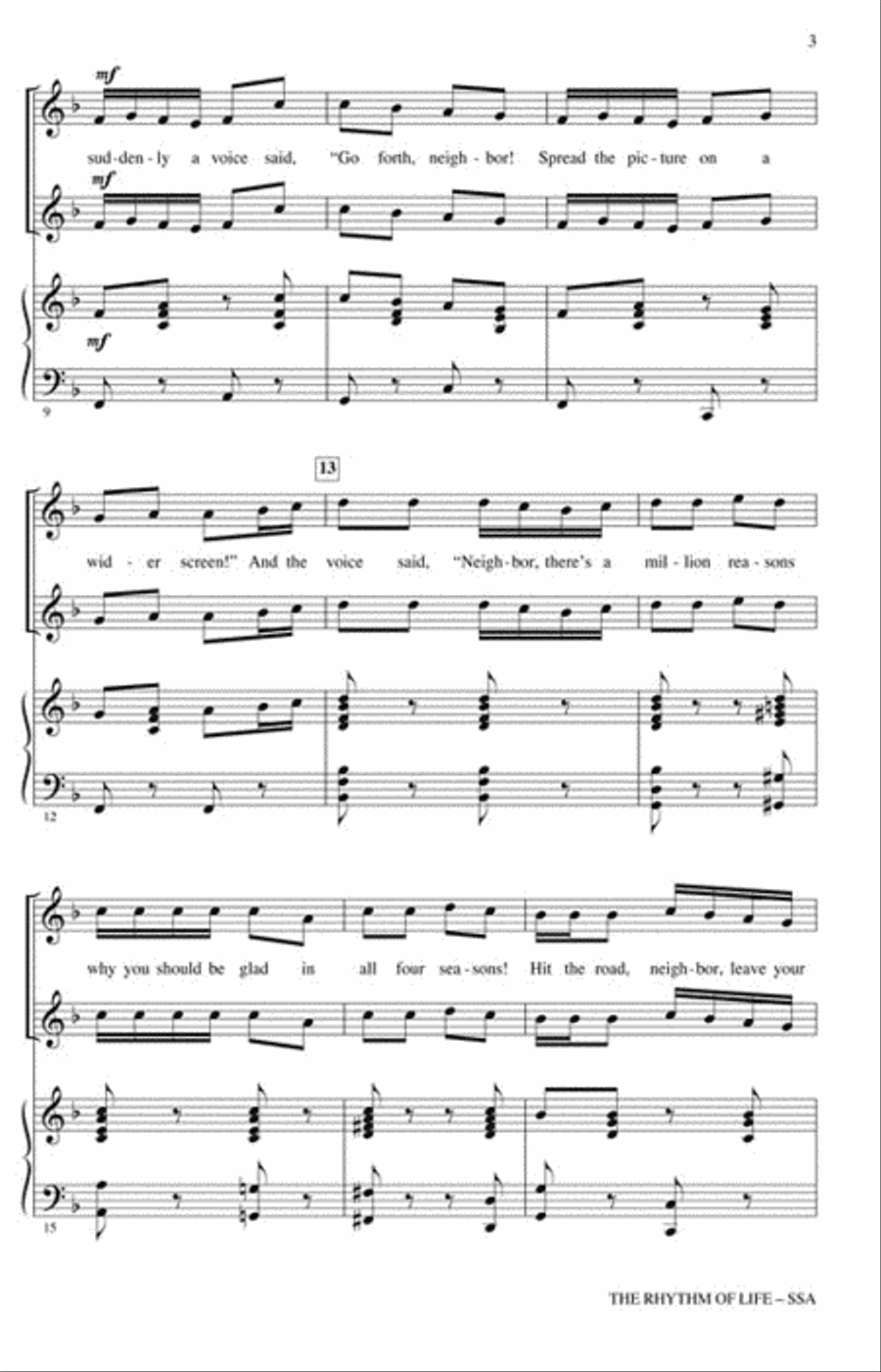 The Rhythm of Life SSA scores gallery preview page 3