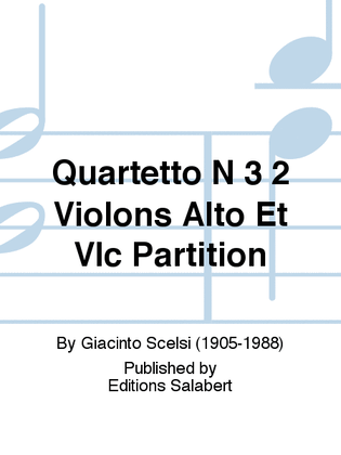 Book cover for Quartetto N 3 2 Violons Alto Et Vlc Partition