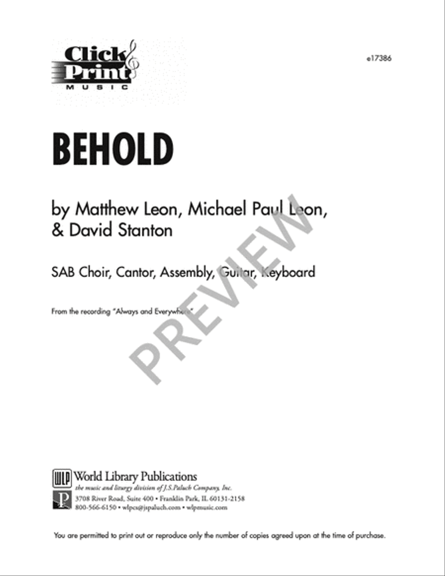 Behold Behold 3-Part scores gallery preview page 9