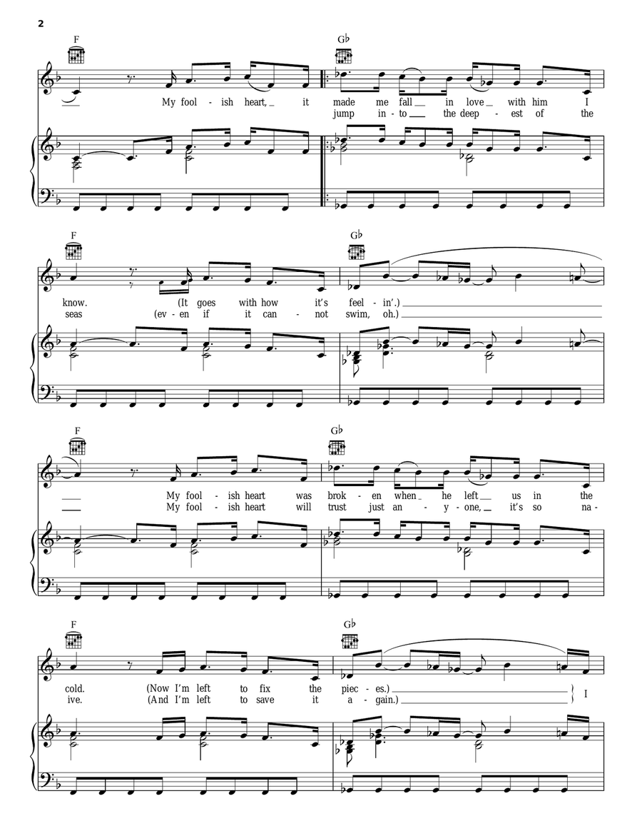 My Foolish Heart Piano, Vocal, Guitar scores gallery preview page 2